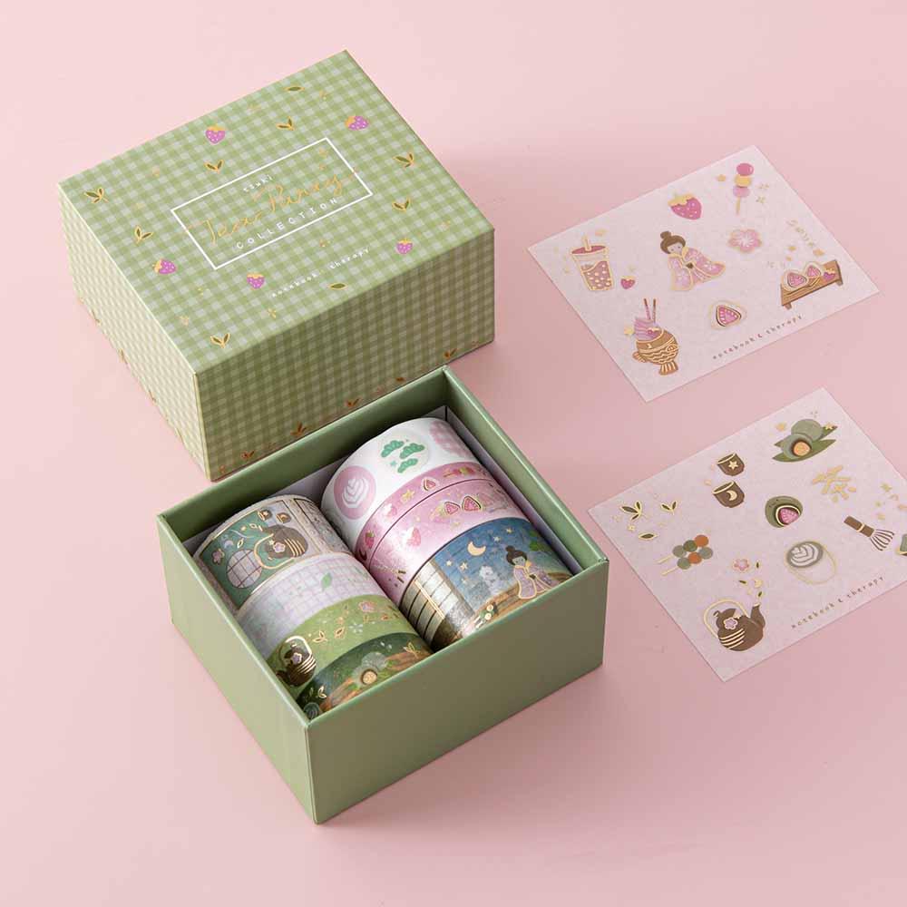 Tsuki ‘Matcha Ichigo’ Washi Tape Set ☾