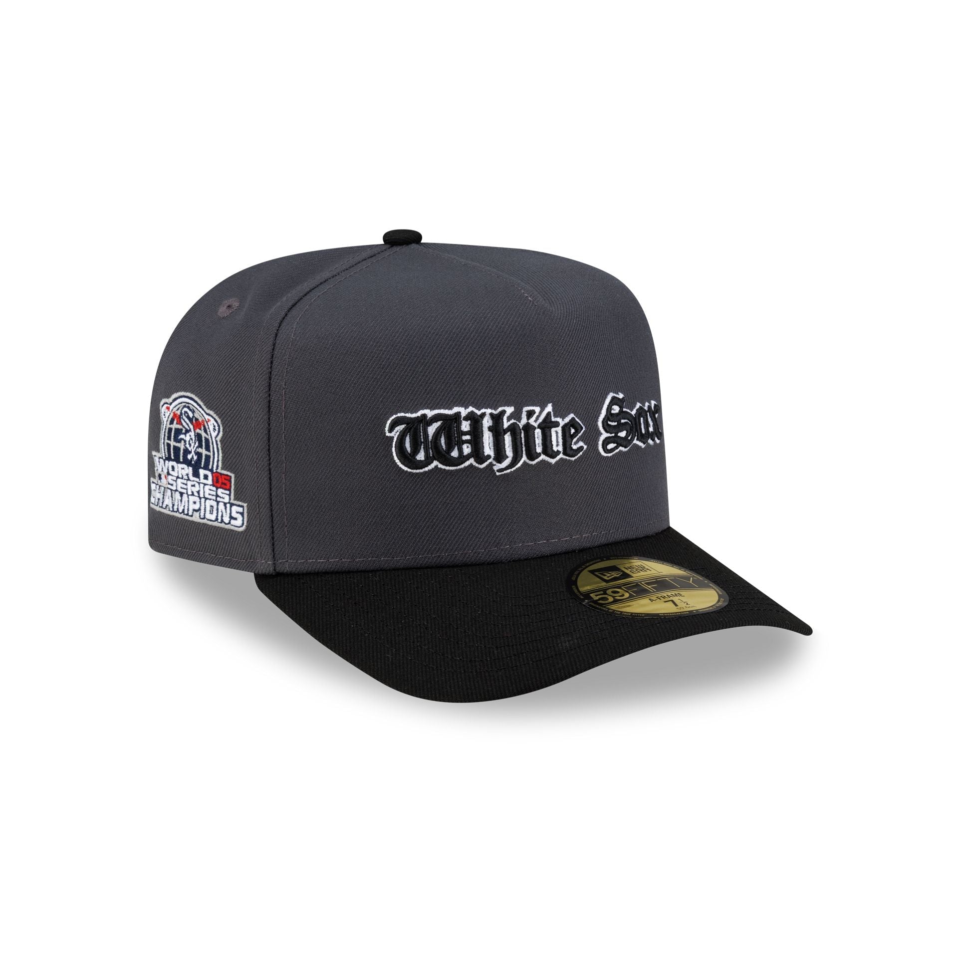 Just Caps Gothic Script Chicago White Sox 59FIFTY A-Frame Fitted Hat