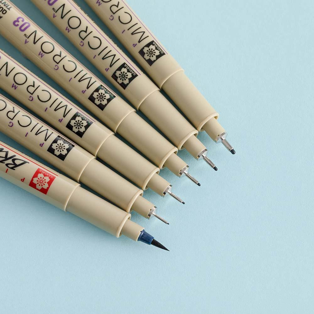 6 Set Sakura Pigma Micron Pens