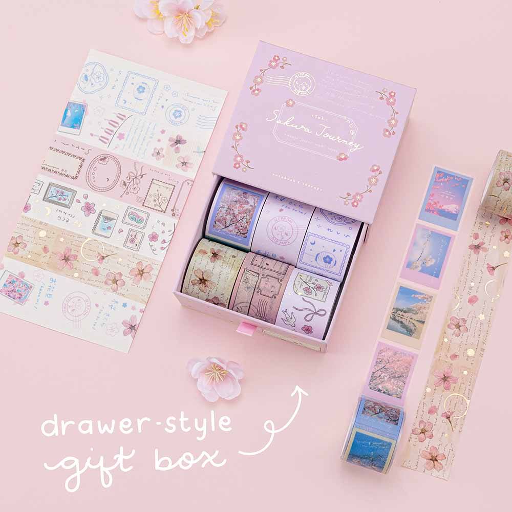 Tsuki ‘Sakura Journey’ Vintage Journal Washi Tape Set ☾