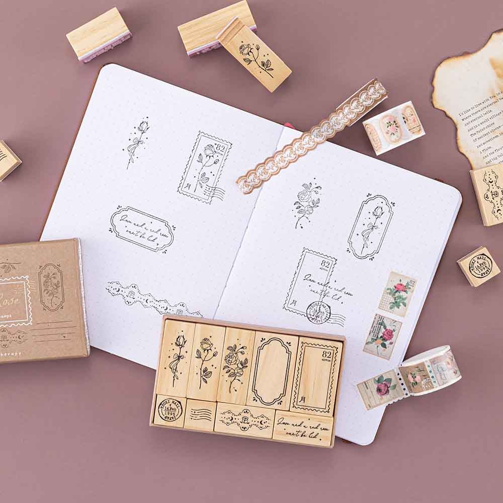 Tsuki ‘Vintage Rose’ Bullet Journal Stamp Set ☾