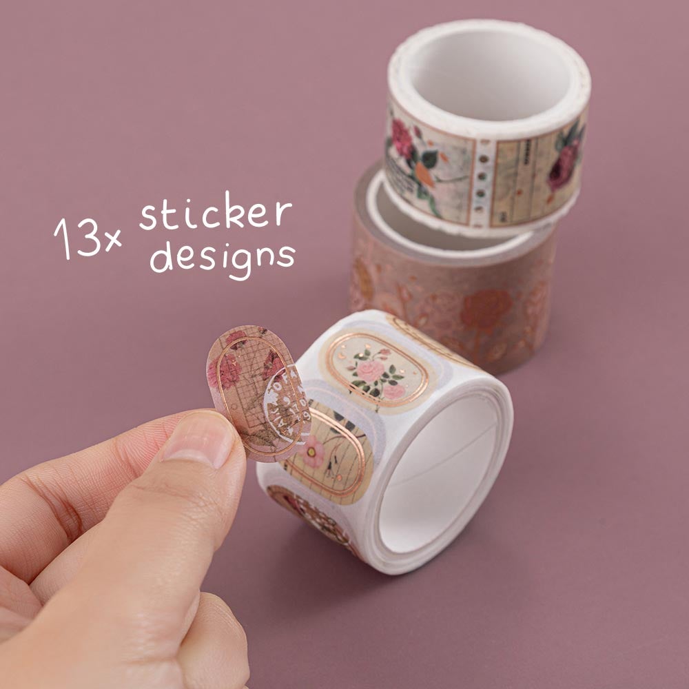 Tsuki ‘Vintage Rose’ Washi Tape Set ☾