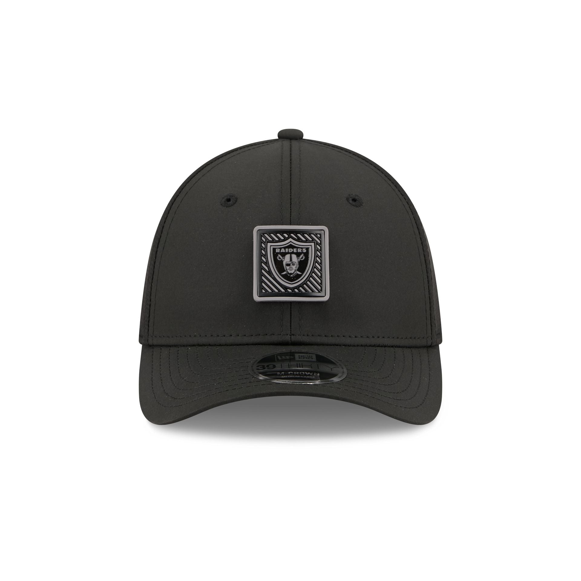 Las Vegas Raiders 2026 Training Black 39THIRTY M-Crown Stretch-Fit Hat