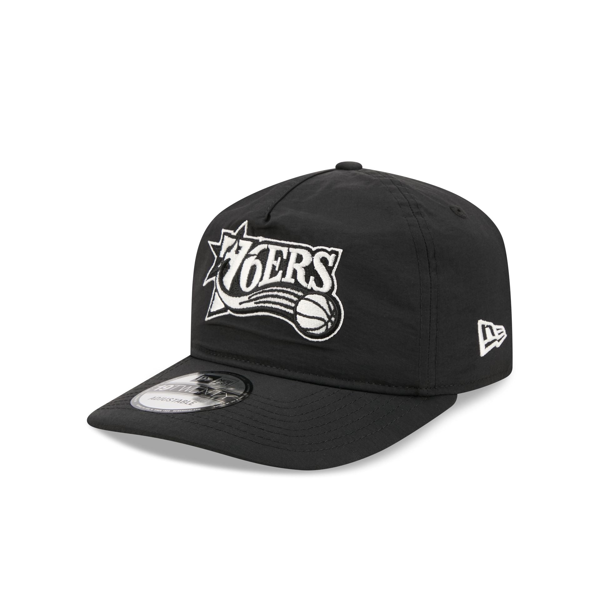 Philadelphia 76ers Black Nylon 19TWENTY Adjustable Hat